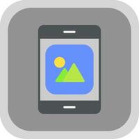 Mobile App Flat round corner Icon Design vector