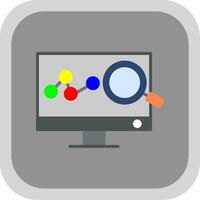 Data Analysis Flat round corner Icon Design vector