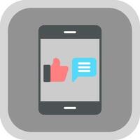 Feedback Flat round corner Icon Design vector