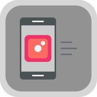 Mobile App Flat round corner Icon Design vector