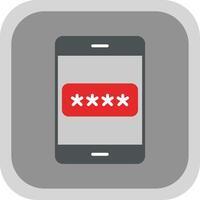 Password Flat round corner Icon Design vector