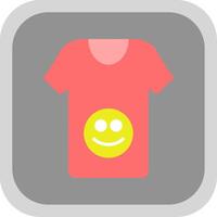 T Shirt Flat round corner Icon Design vector