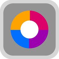 Color Wheel Flat round corner Icon Design vector