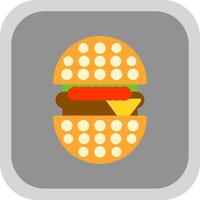 Burger Flat round corner Icon Design vector