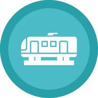 alto velocidad tren glifo debido circulo icono diseño vector