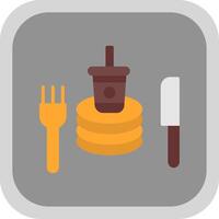 Tableware Flat round corner Icon Design vector