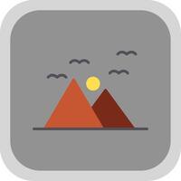 Mountains Flat round corner Icon Design vector