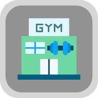 gimnasio plano redondo esquina icono diseño vector