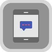 Live Chat Flat round corner Icon Design vector