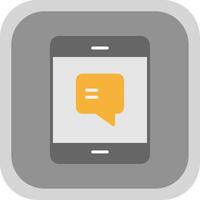 Text Message Flat round corner Icon Design vector