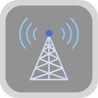 Radio Tower Flat round corner Icon Design vector