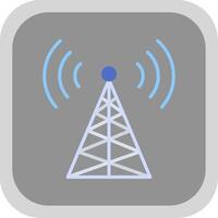 Radio Tower Flat round corner Icon Design vector