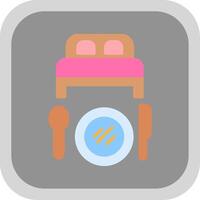 Bed And Breakfast Flat round corner Icon Design vector