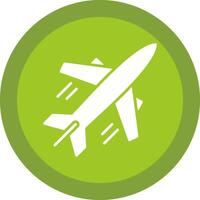 Plane Glyph Due Circle Icon Design vector