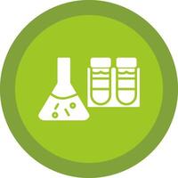 Science Beaker Glyph Due Circle Icon Design vector