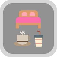 Bed And Breakfast Flat round corner Icon Design vector