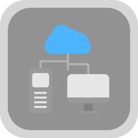 Cloud Computing Flat round corner Icon Design vector