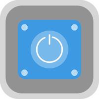 Power Flat round corner Icon Design vector