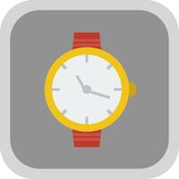 Watch Flat round corner Icon Design vector