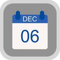 December Flat round corner Icon Design vector