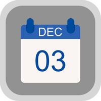 December Flat round corner Icon Design vector