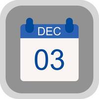 December Flat round corner Icon Design vector