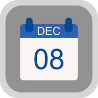 December Flat round corner Icon Design vector