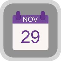 November Flat round corner Icon Design vector