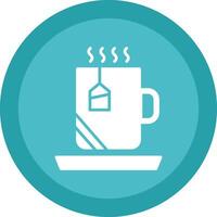 Hot Tea Glyph Due Circle Icon Design vector