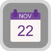 November Flat round corner Icon Design vector