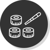 Sushi Glyph Due Circle Icon Design vector