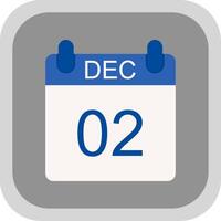 December Flat round corner Icon Design vector