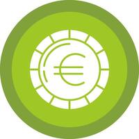 Euro Coin Glyph Due Circle Icon Design vector