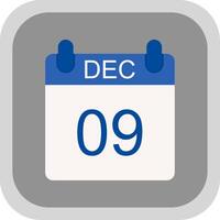 December Flat round corner Icon Design vector