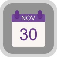 November Flat round corner Icon Design vector