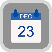December Flat round corner Icon Design vector