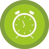 alarma reloj glifo debido circulo icono diseño vector