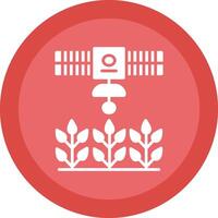 Satellite Crop Monitoring Glyph Due Circle Icon Design vector
