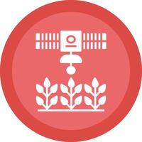 Satellite Crop Monitoring Glyph Due Circle Icon Design vector