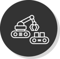 Robotic Produce Sorting Glyph Due Circle Icon Design vector