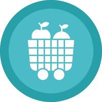 Fruit Cart Glyph Due Circle Icon Design vector