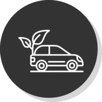 Eco Car Glyph Due Circle Icon Design vector