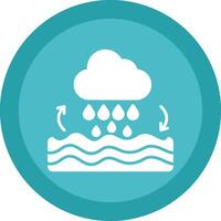 Water Cycle Glyph Due Circle Icon Design vector