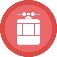 Cable Car Glyph Due Circle Icon Design vector