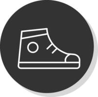 apoyo Zapatos glifo debido circulo icono diseño vector