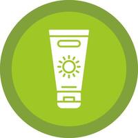 Sun Cream Glyph Due Circle Icon Design vector