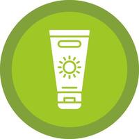 Sun Cream Glyph Due Circle Icon Design vector