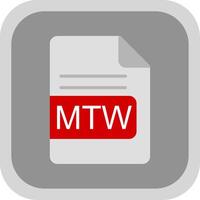 MTW File Format Flat round corner Icon Design vector