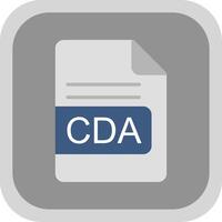CDA File Format Flat round corner Icon Design vector