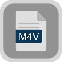 M4V File Format Flat round corner Icon Design vector